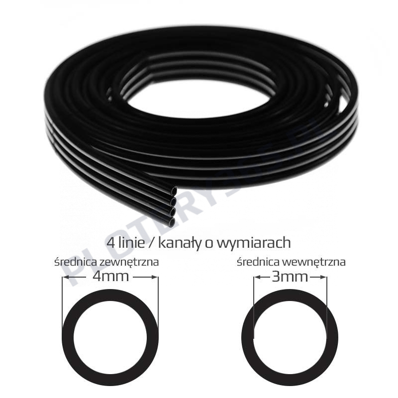 Przewód atramentowy do tuszu uv 4mm x 3mm 4 linie/kanały Przewód atramentowy do tuszu uv 4mm x 3mm 4 linie/kanały